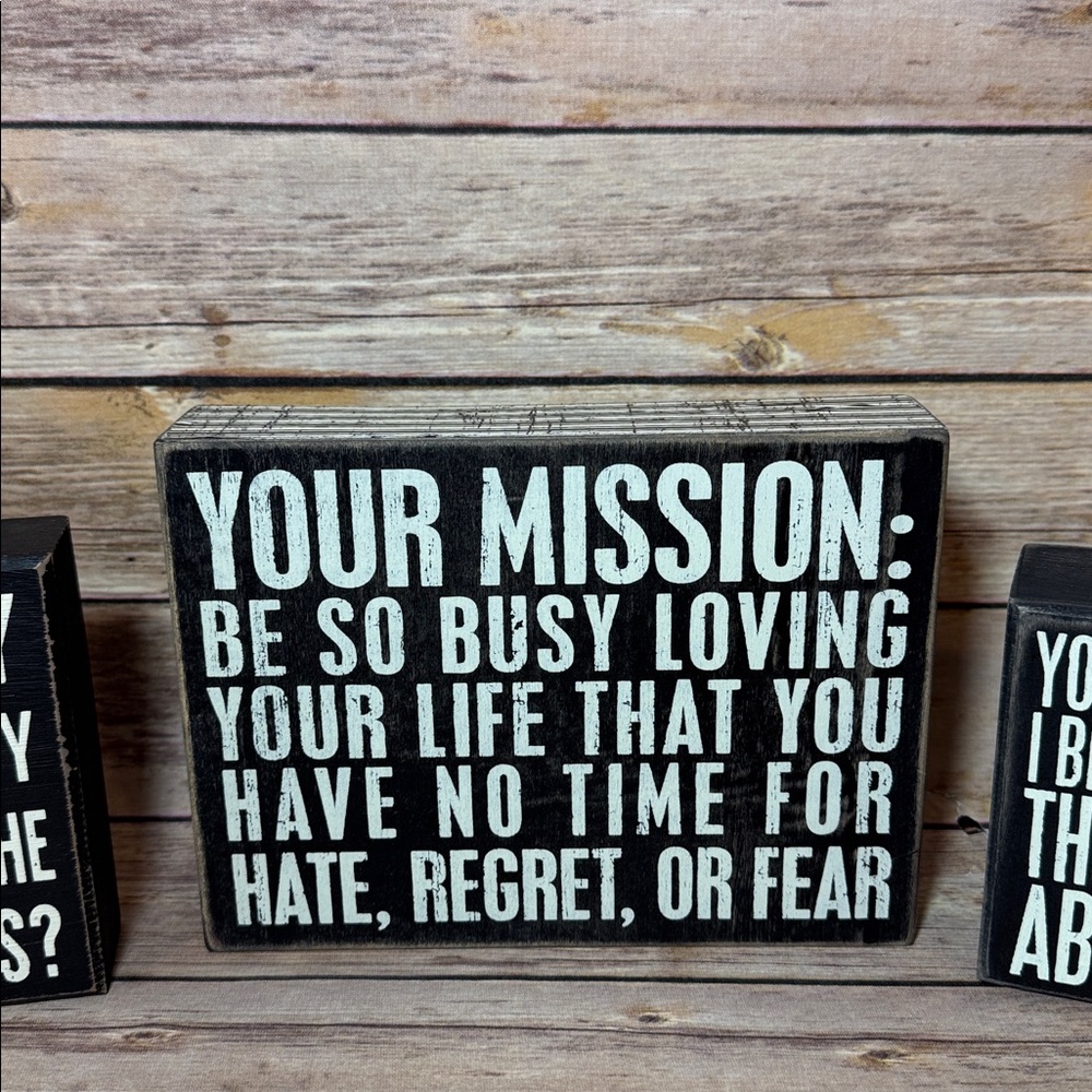 Primitives by Kathy Inspirational Black and White box signs Decor Set - Picture 6 of 8